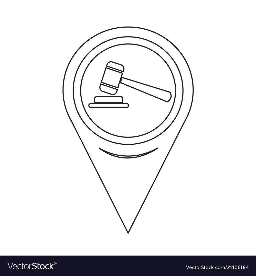 Map pointer gavel icon