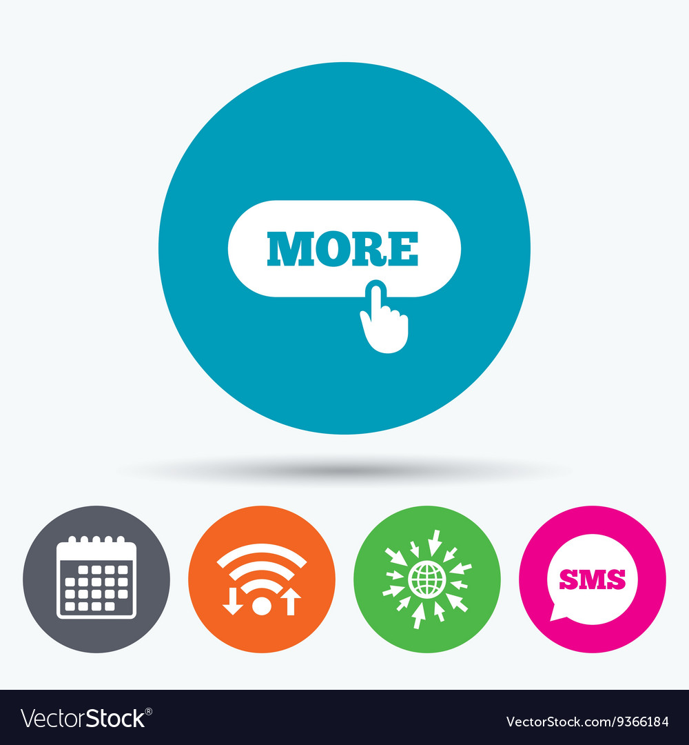 More with hand pointer icon details symbol