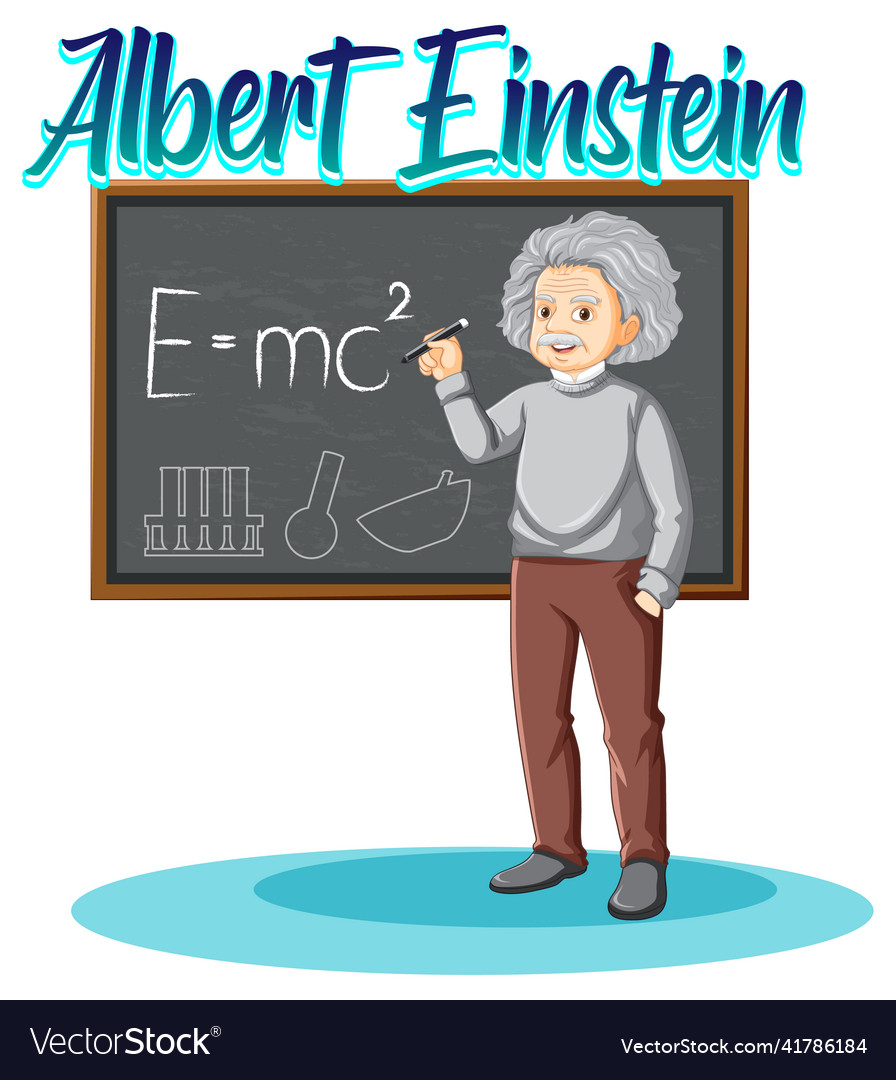 Portrait of albert einstein in cartoon style Vector Image