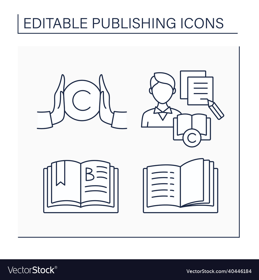 Publishing line icons set Vector Image Publishing line icons set