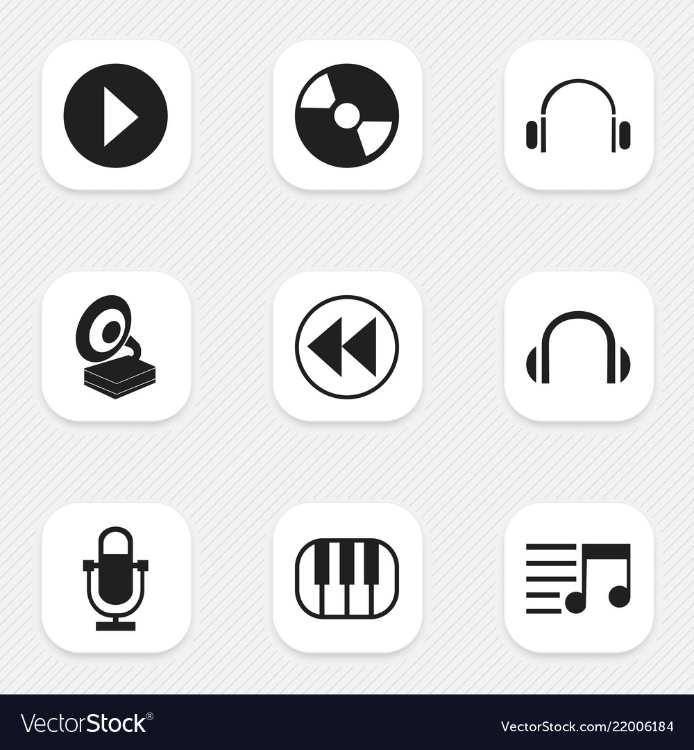 Set of 9 editable song icons includes symbols vector image Set of 9 editable song icons includes symbols