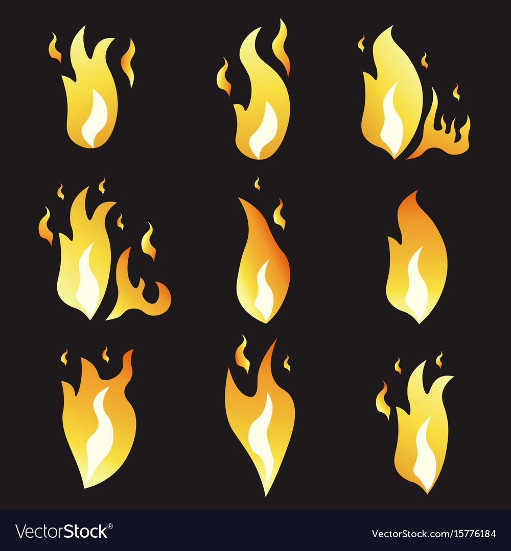 Set of animation fire and variou