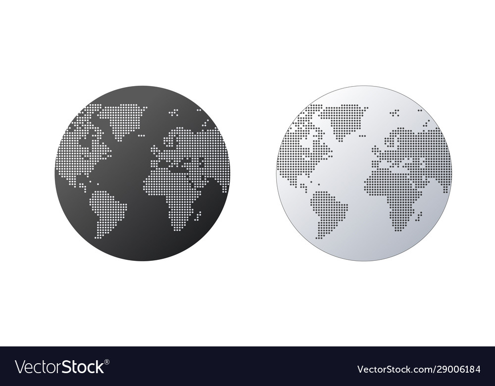 Simple globe shape world map created from dots