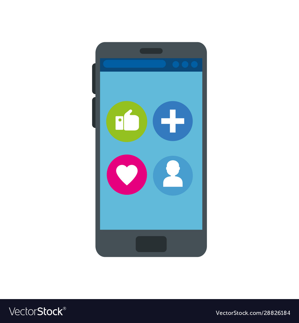 Smartphone device with buttons app isolated icon vector image Smartphone device with buttons app isolated icon