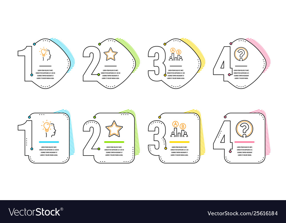 Star ab testing and idea icons set question mark vector image Star ab testing and idea icons set question mark