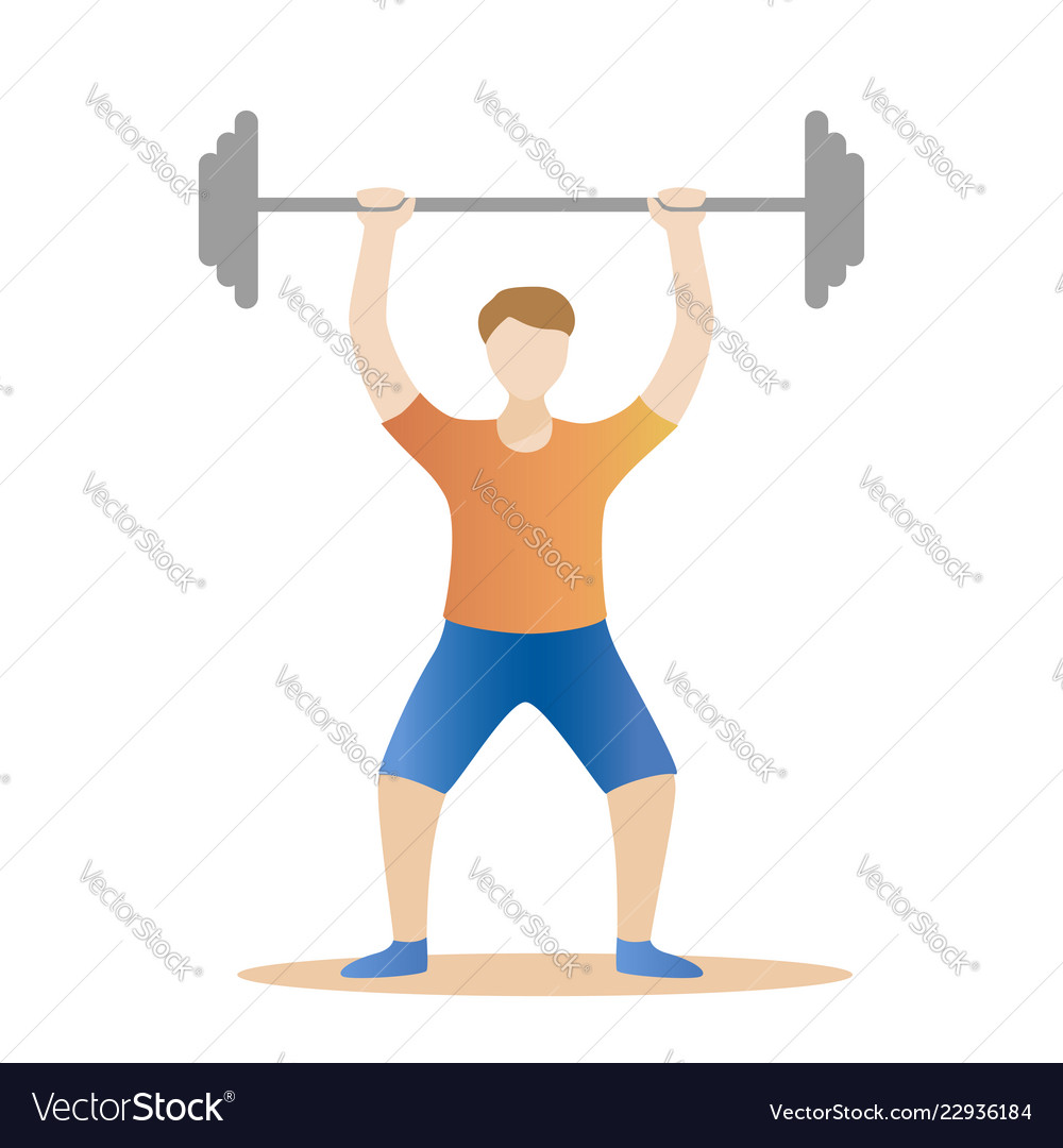 Strong man powerlifting weight lifter athlete Vector Image