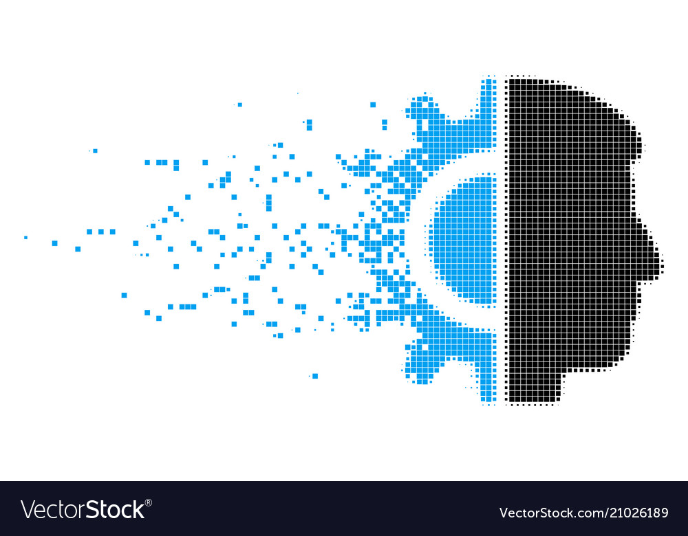 Android robotics burst pixel icon vector image Android robotics burst pixel icon