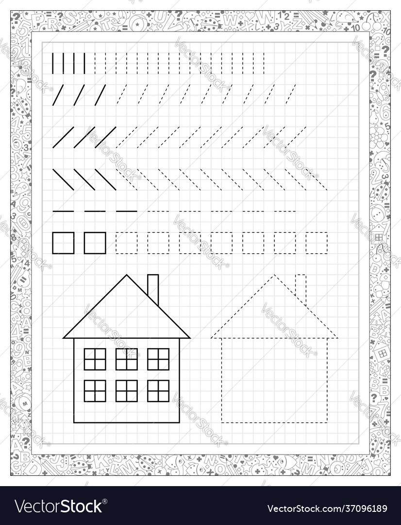 Schwarzes und weißes Arbeitsblatt auf einem quadratischen Papier