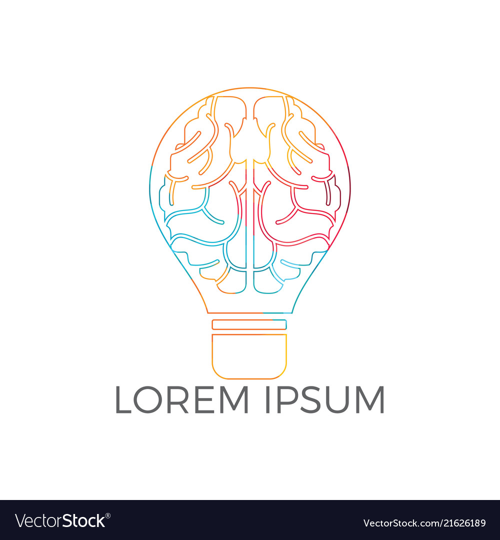 Bulb and brain logo design