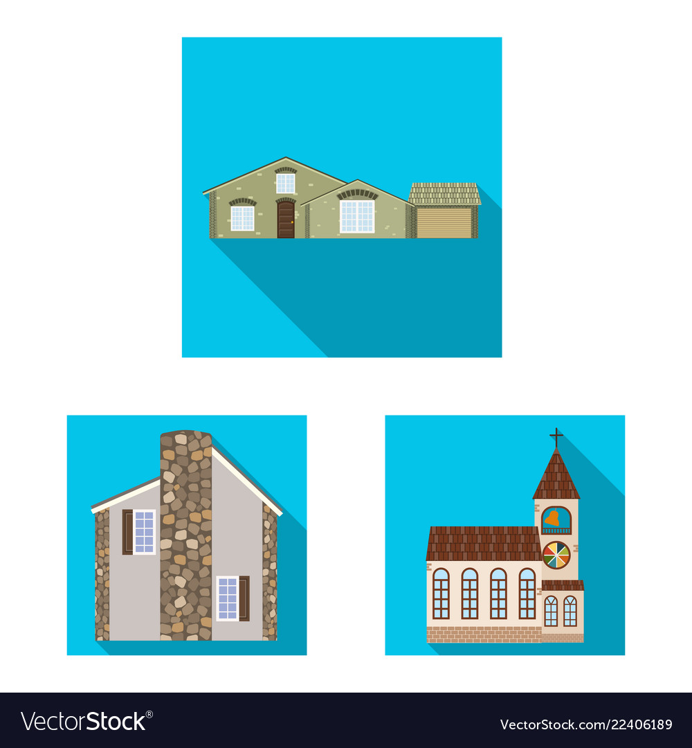 Design of building and front symbol set vector image Design of building and front symbol set
