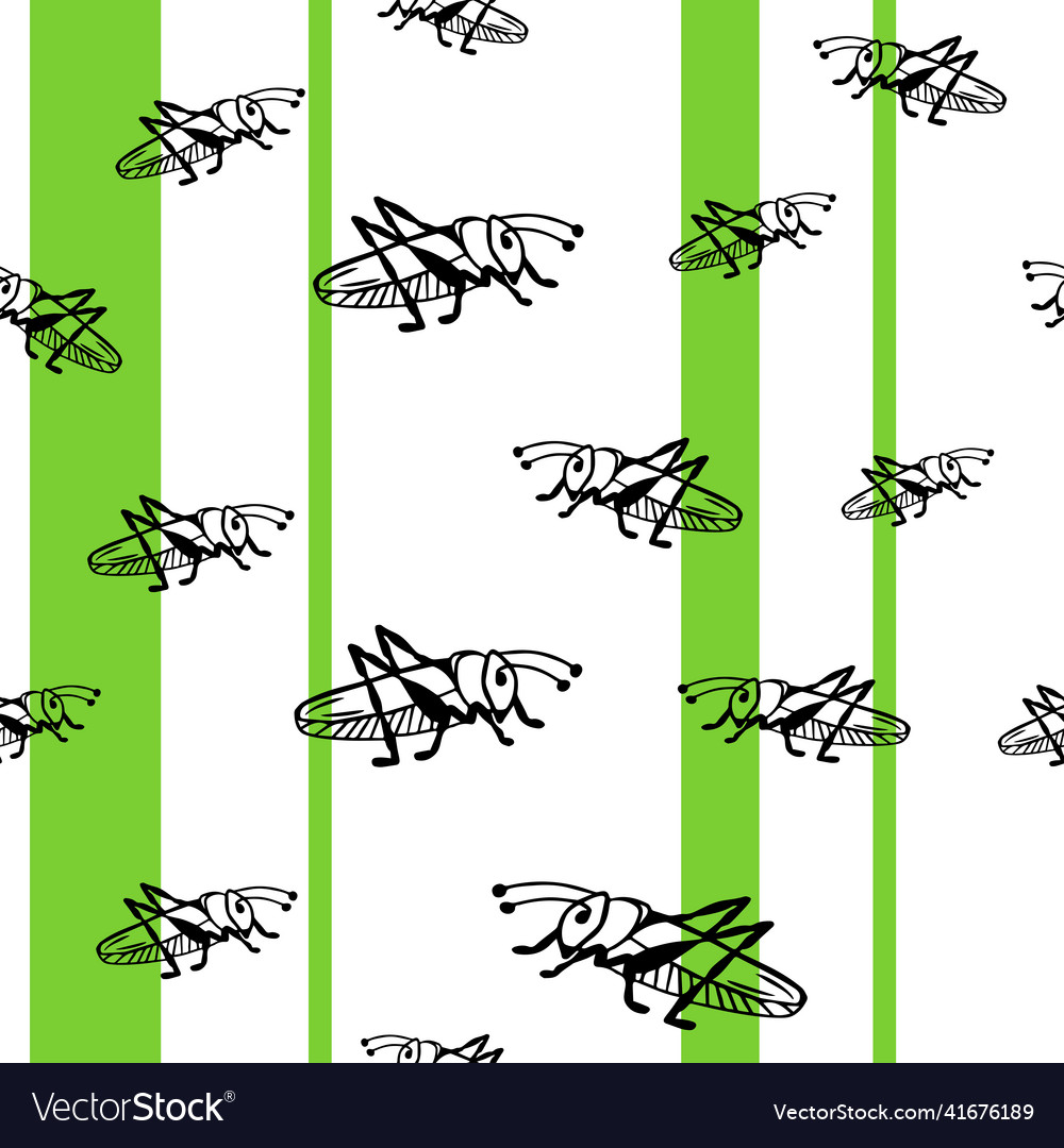 Grasshopper locust in the style of doodles Vector Image Grasshopper locust in the style of doodles