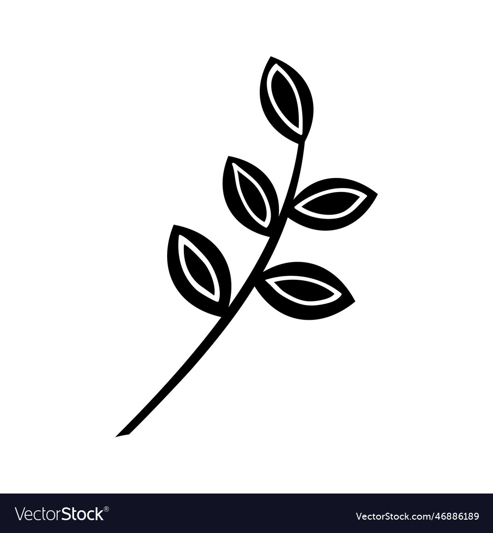 Hand drawn flower and branches doodle Royalty Free Vector