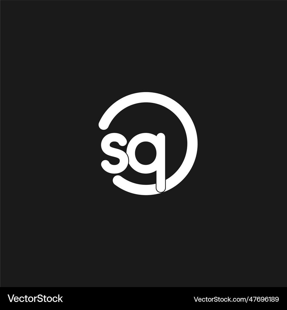 Initials sq logo monogram with simple circles Vector Image