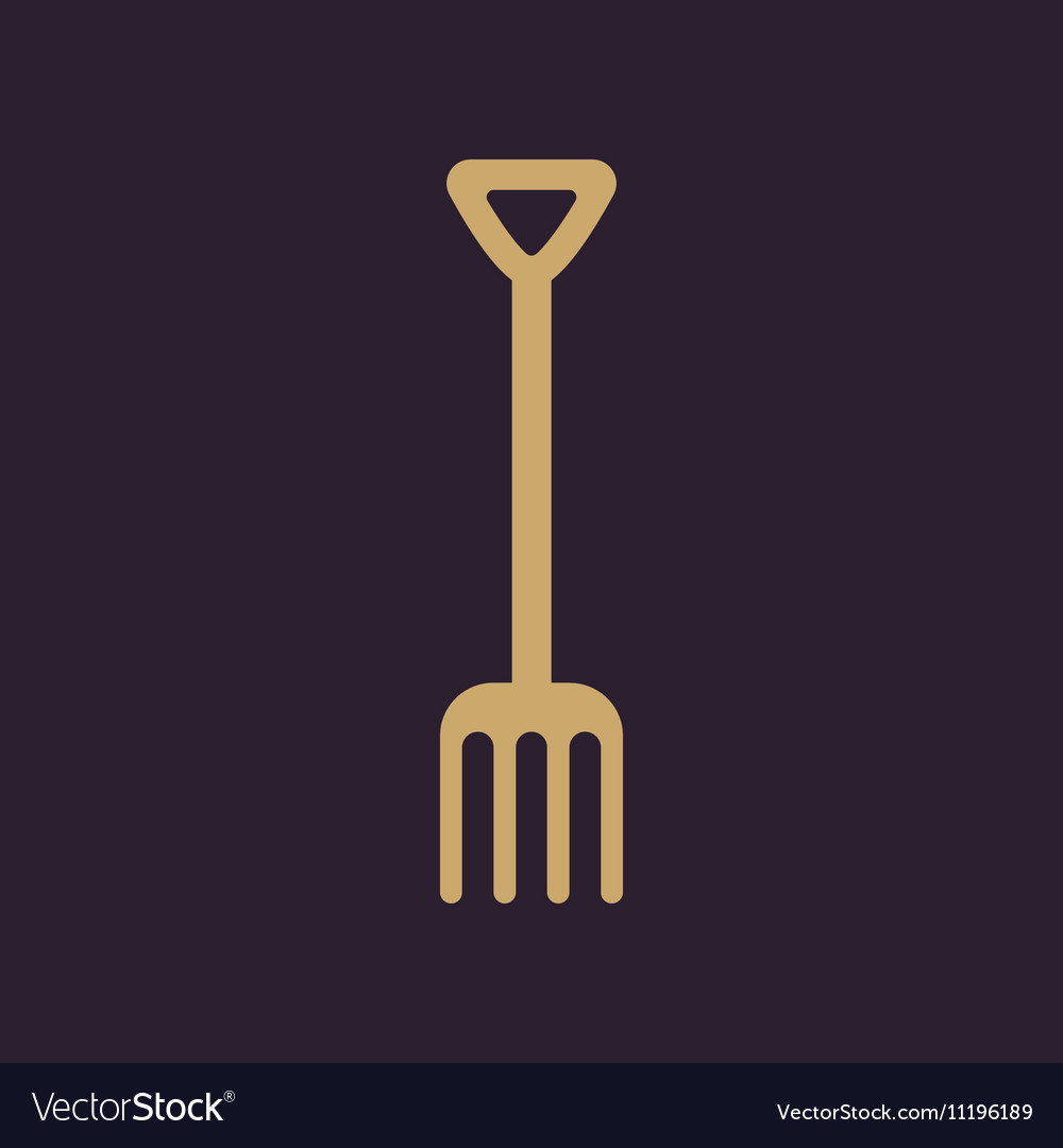 Pitchfork icon fork symbol flat Royalty Free Vector Image
