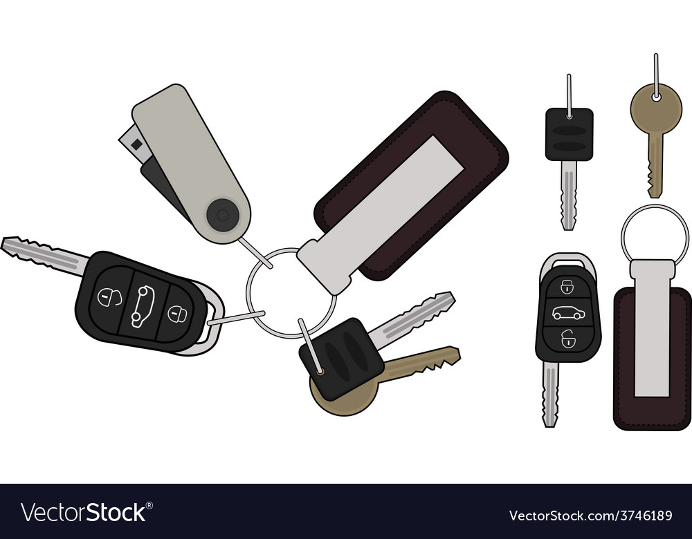 Set of realistic keys icons color