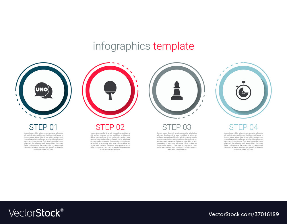 Set uno card game racket chess and stopwatch vector image Set uno card game racket chess and stopwatch