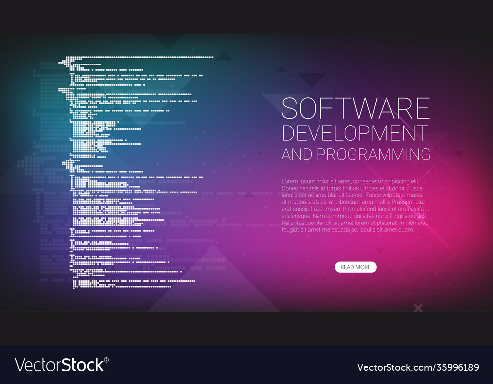 Softwareentwicklung und Programmcode vector image Softwareentwicklung und Programmcode