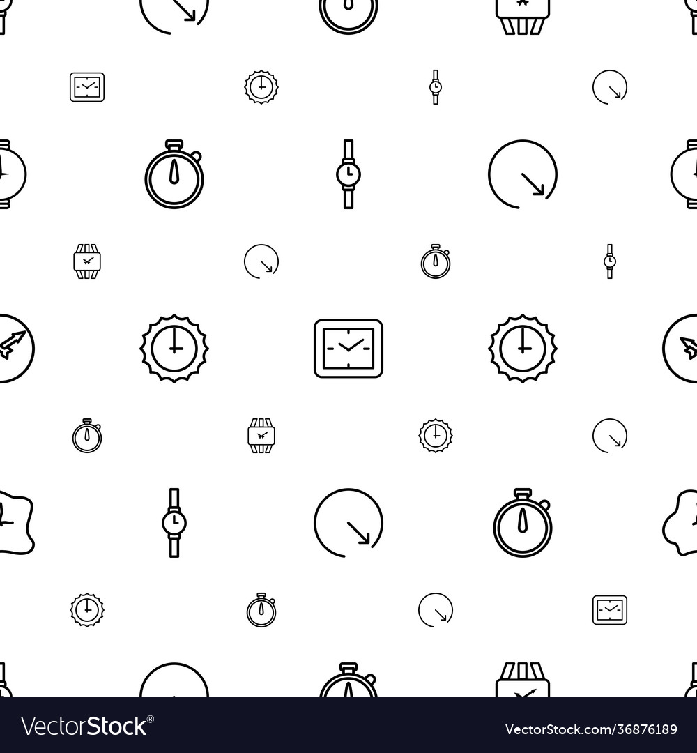 Timer icons pattern seamless white background