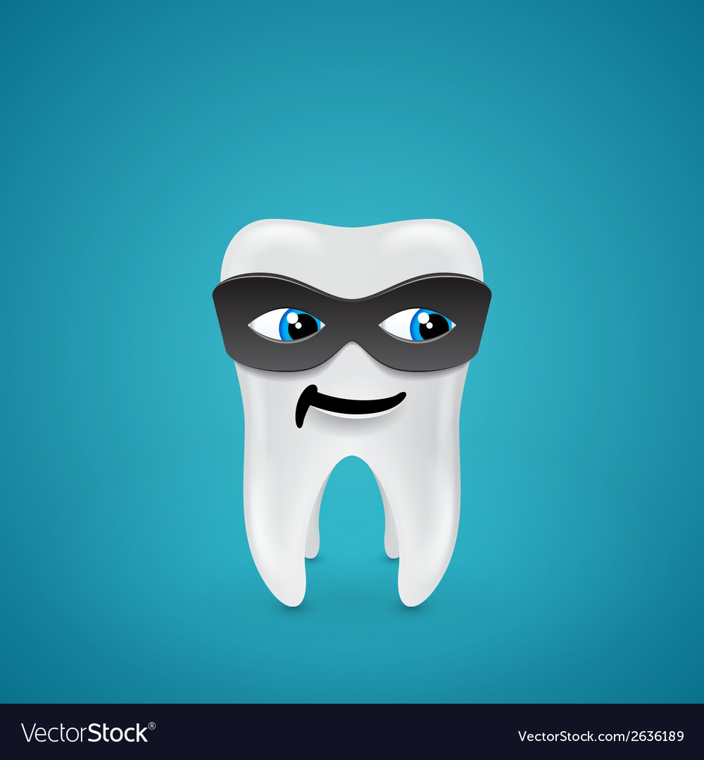 Tooth In Mask Royalty Free Vector Image VectorStock