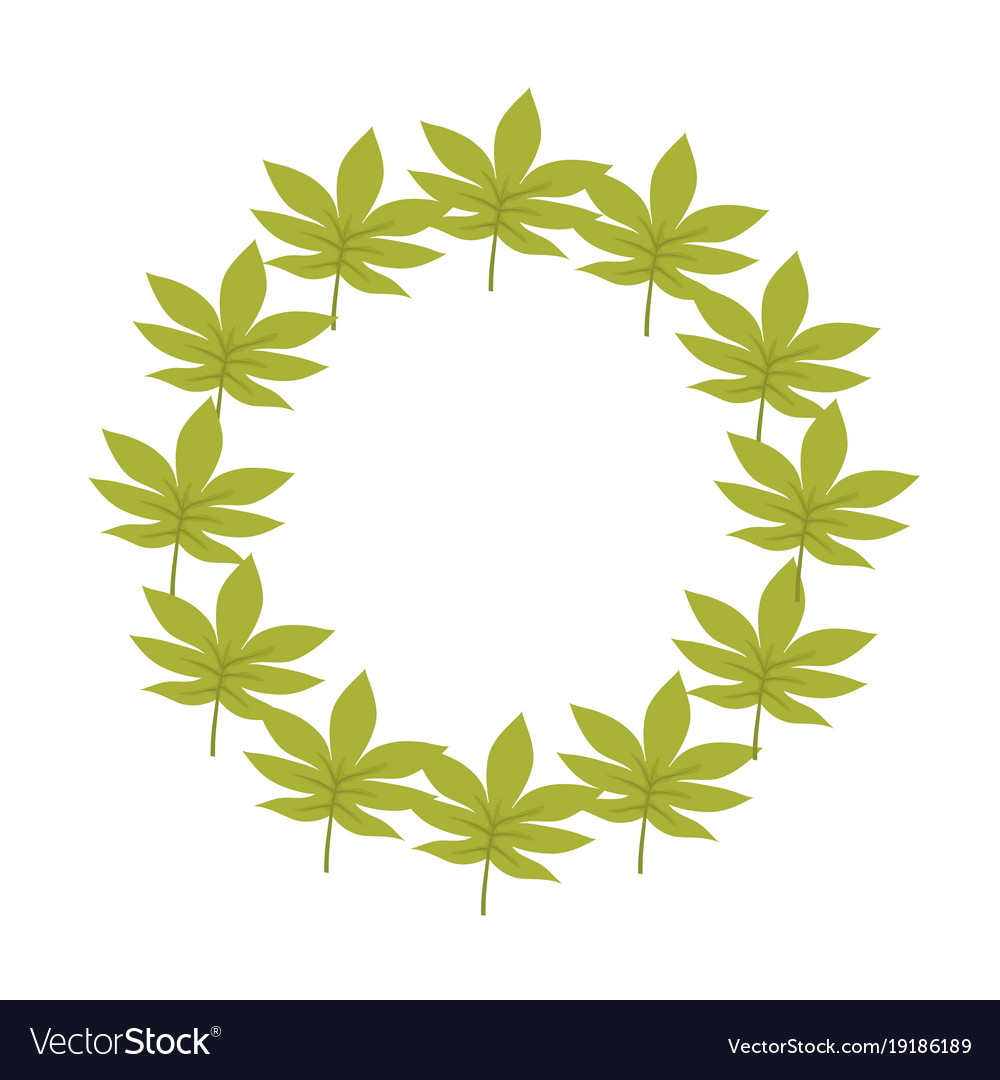 Wreath of tropical leaves icon Royalty Free Vector Image