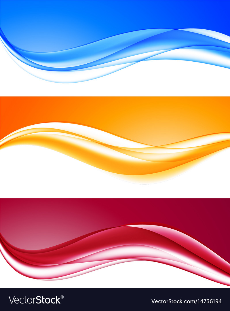 Abstract dynamic colorful wavy backgrounds set