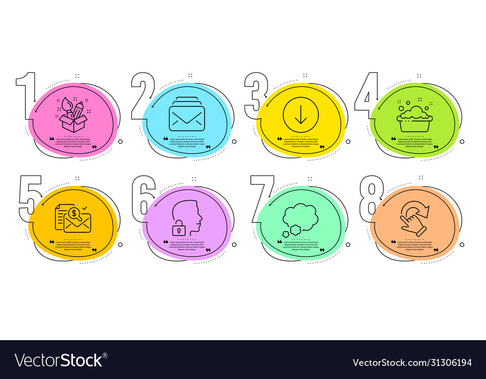 Accounting report scroll down and mail icons set