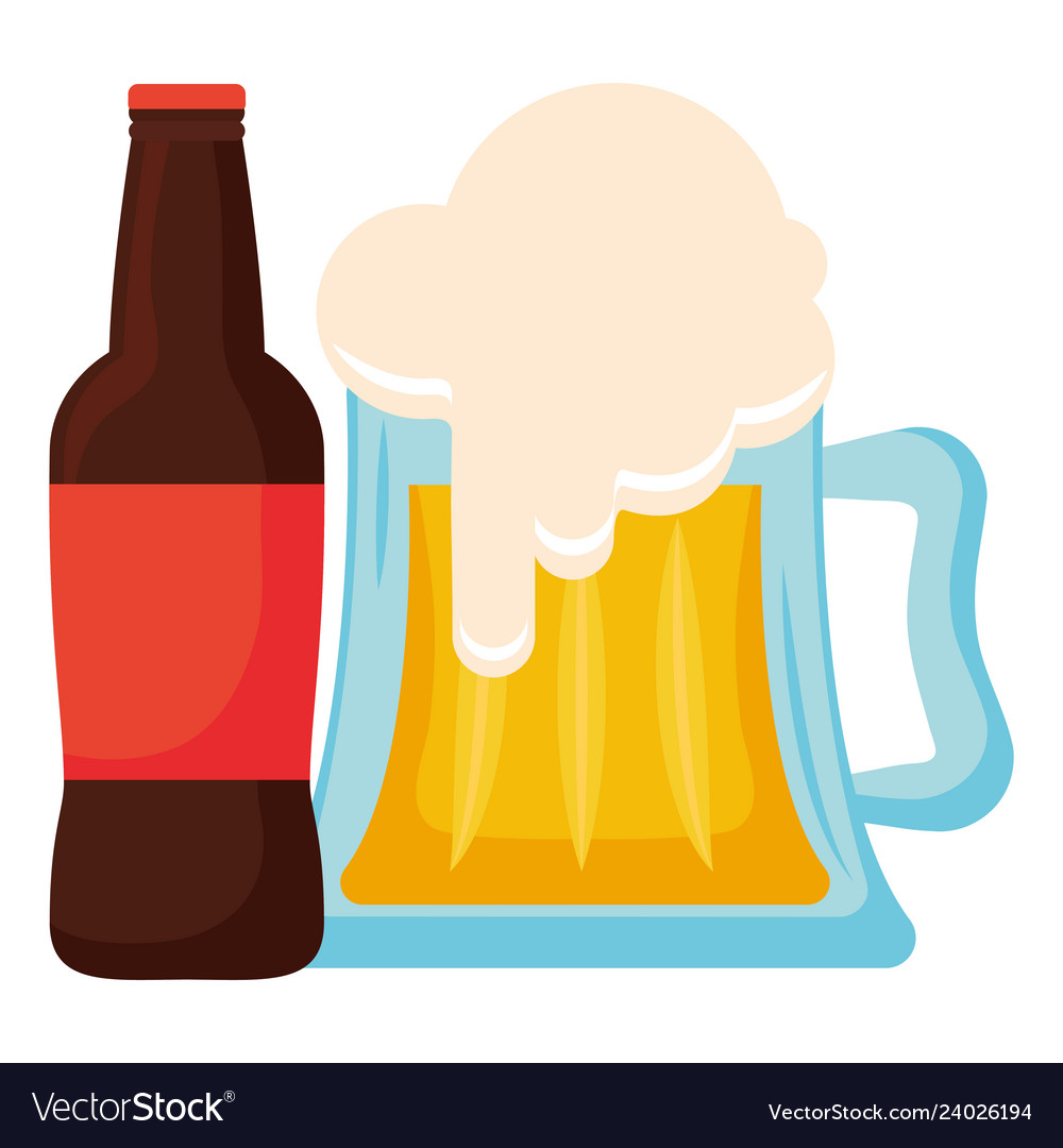 Beer jar with bottle Royalty Free Vector Image