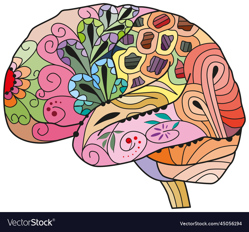 Brain image in entangle style vector image Brain image in entangle style