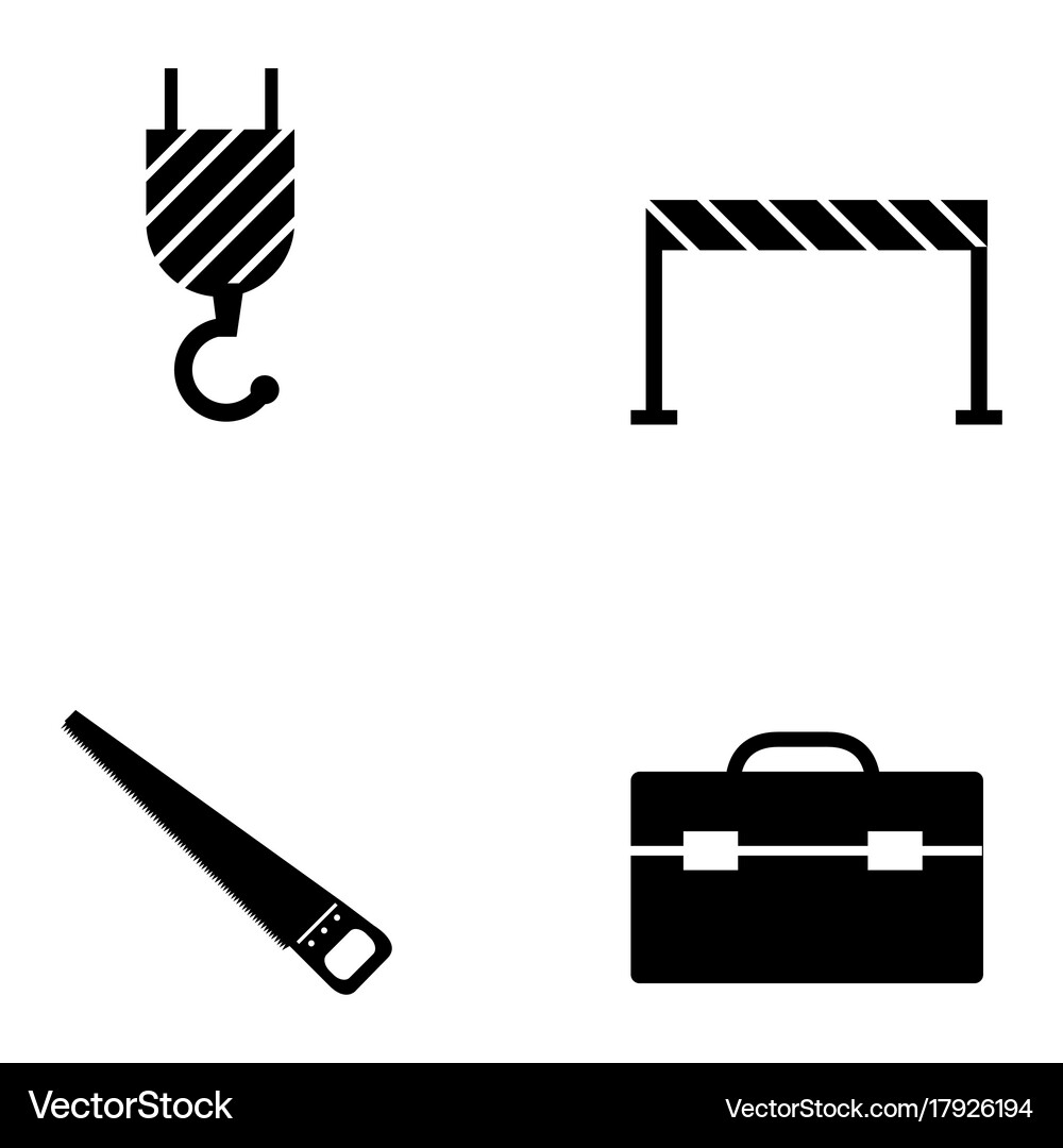 Builder icon set Royalty Free Vector Image - VectorStock