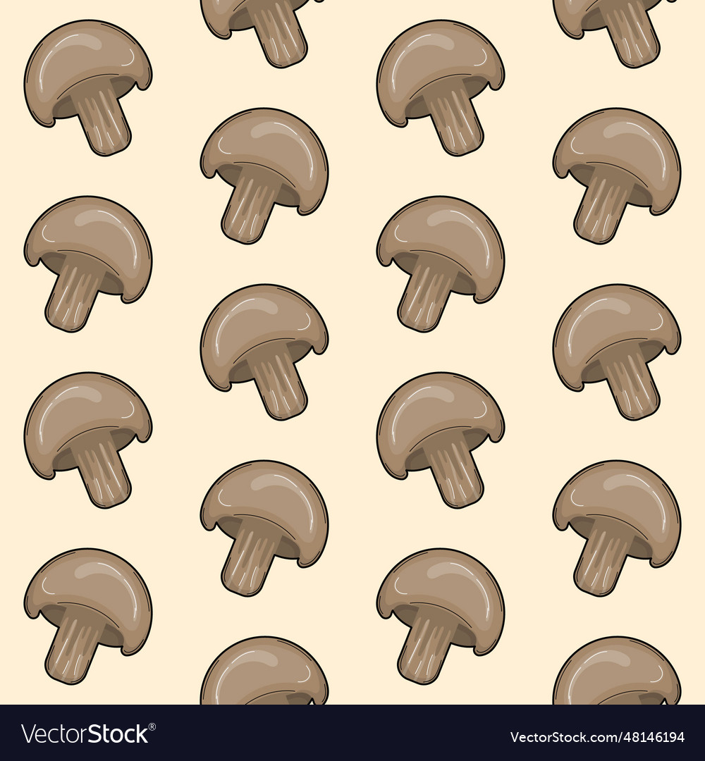 Champignon mushroom seamless pattern design