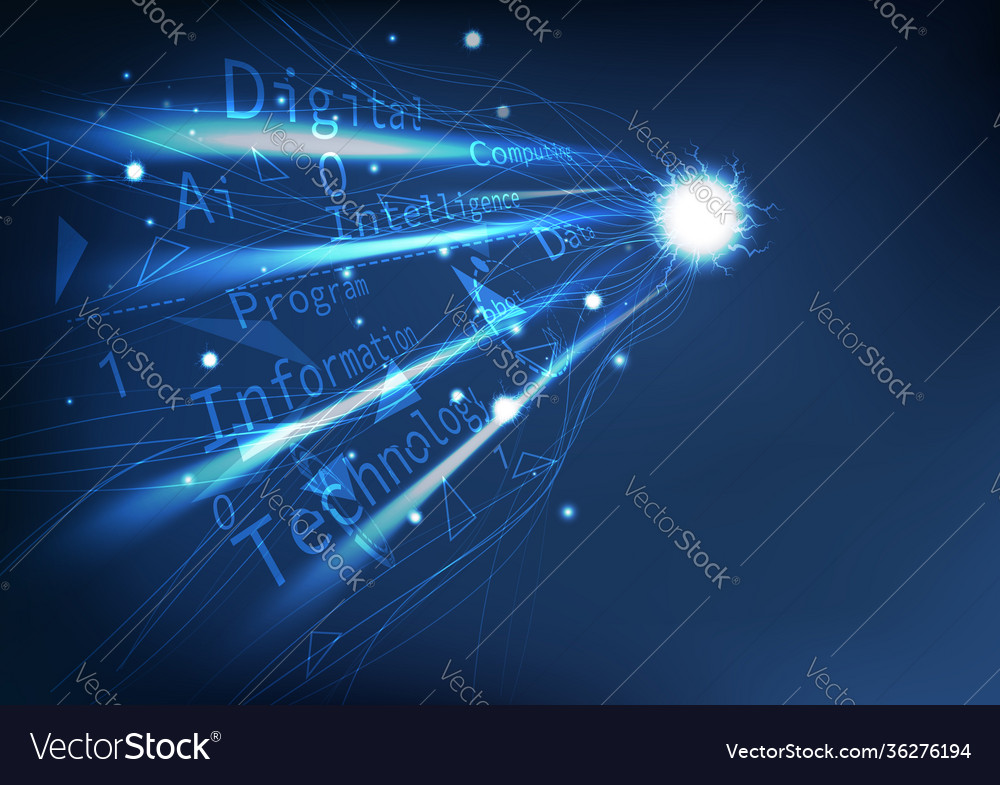Digital technology perspective network connection vector image Digital technology perspective network connection