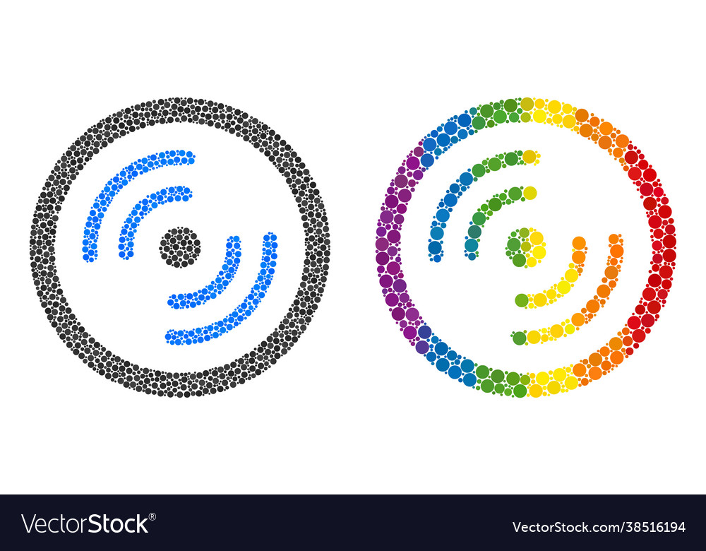 Dotted rotor rotation composition icon spectrum vector image Dotted rotor rotation composition icon spectrum