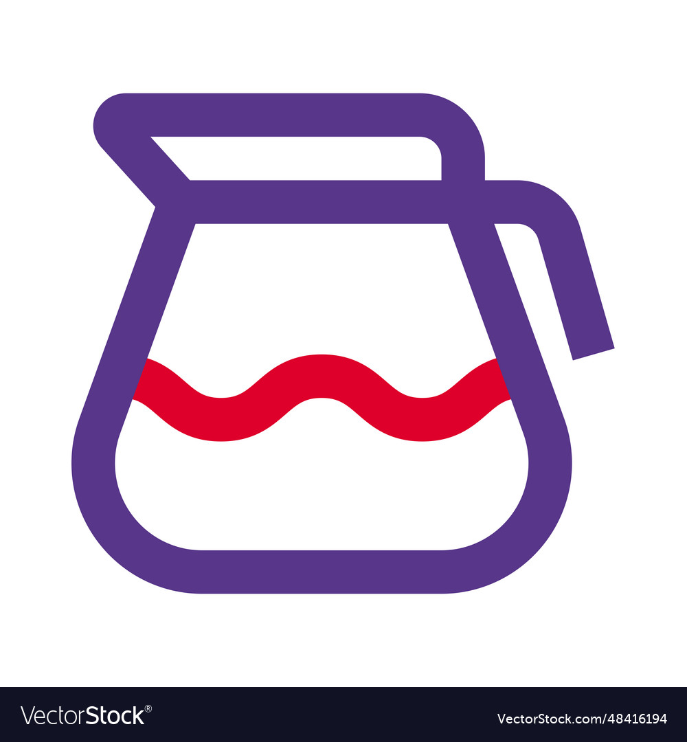 Durable coffee filter jug with handle Royalty Free Vector