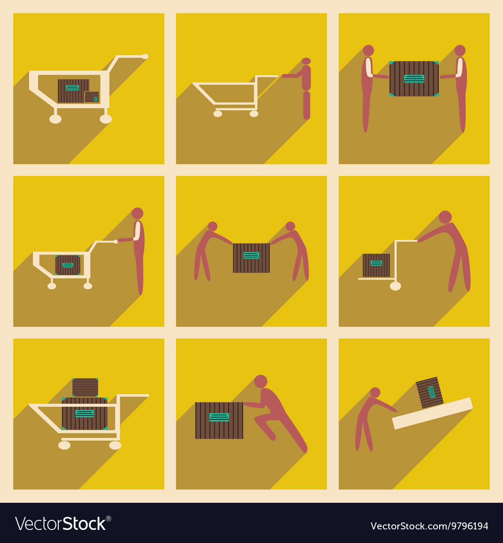 Flat with shadow concept and mobile application