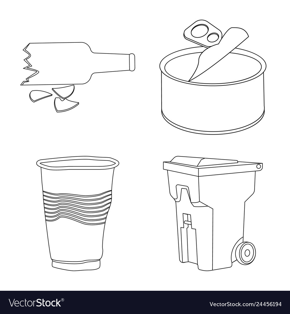 Isolated object of garbage and ecology icon set