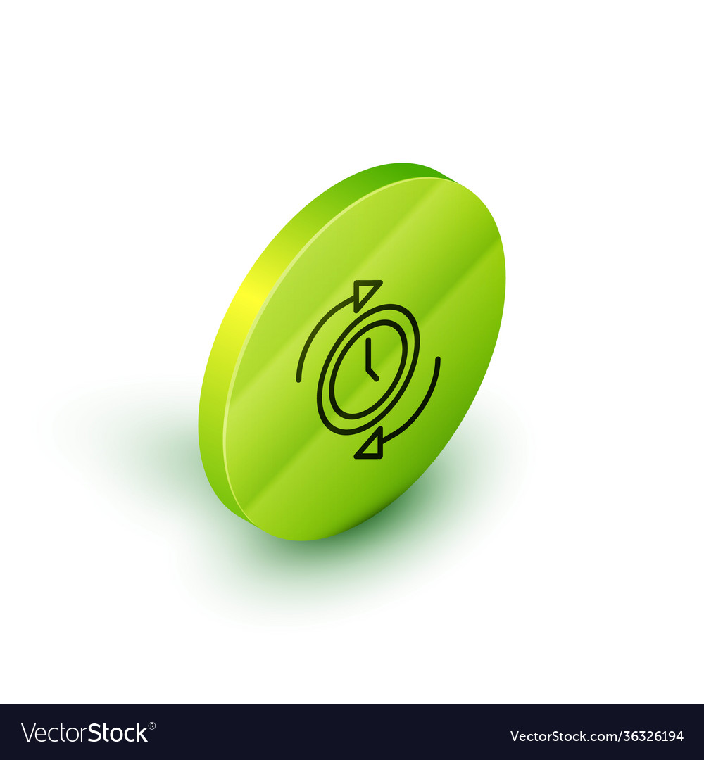 Isometric line clock with arrow icon isolated Vector Image Isometric line clock with arrow icon isolated