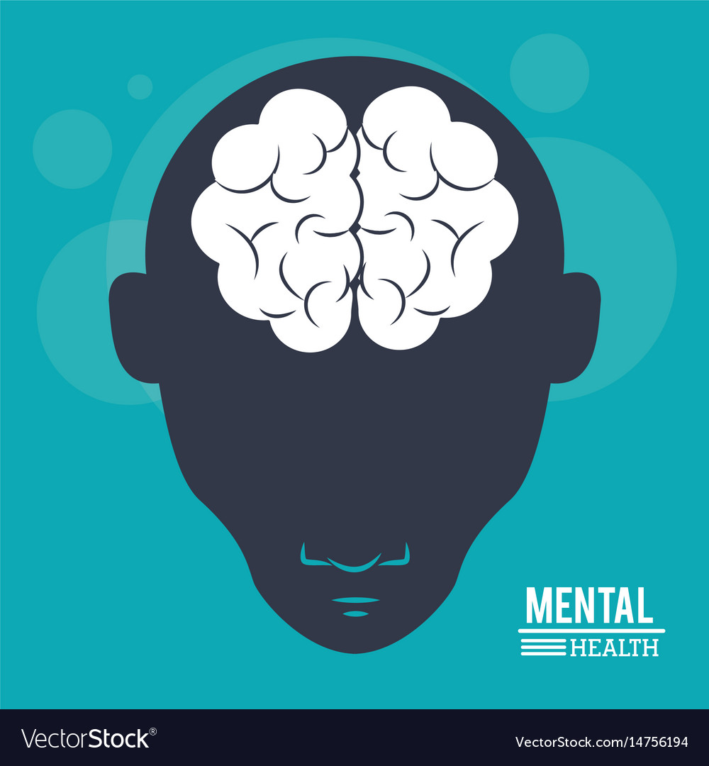 Mental health head human silhouette face Vector Image