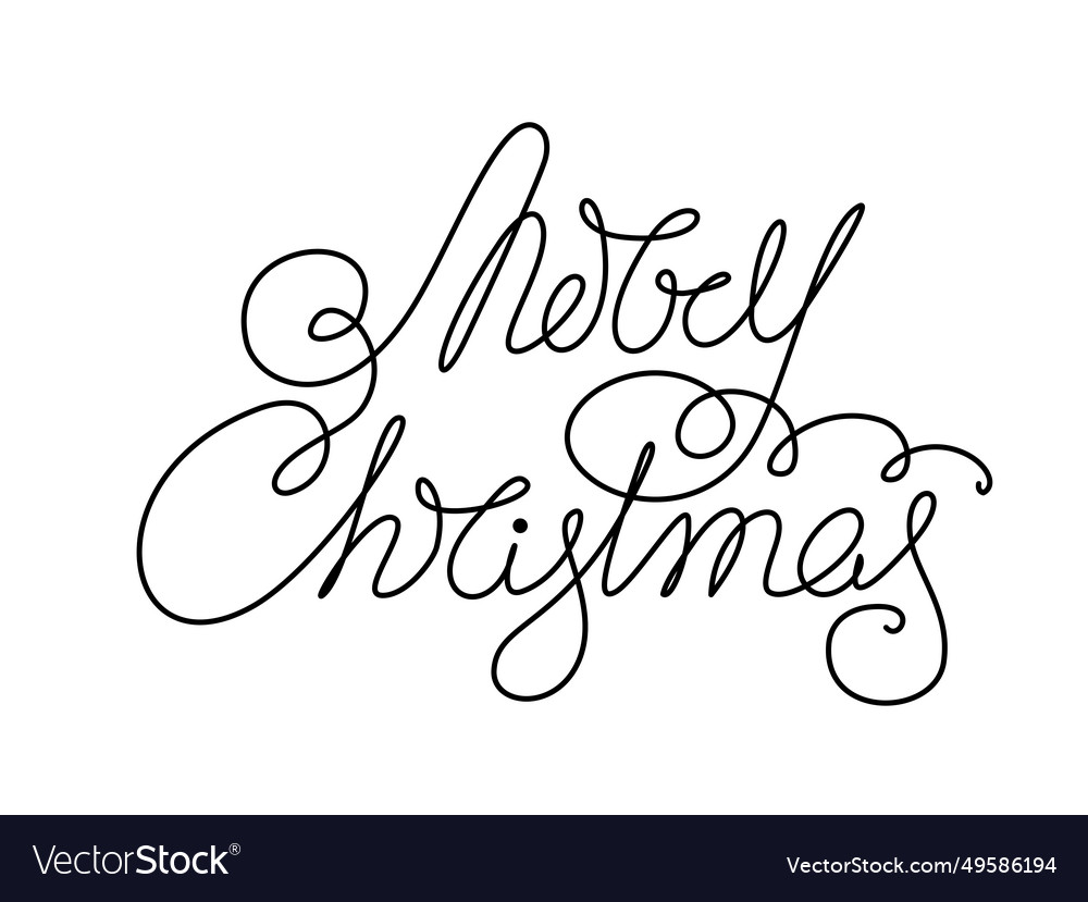 Merry Christmas Hand Lettering Quote Continuous Vector Image 4641