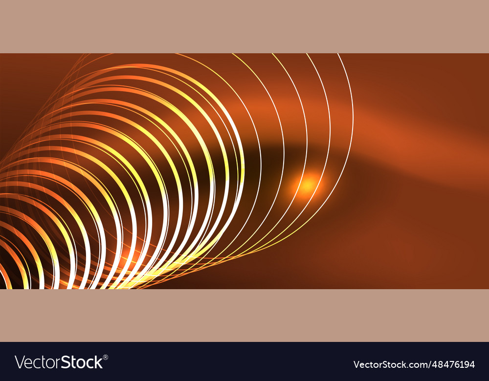 Neon lines and waves abstract background techno
