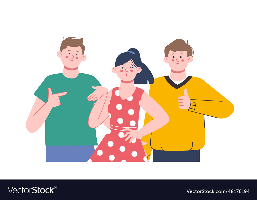 Positive Jungs und nette Mädchen glückliche Freunde Datierung