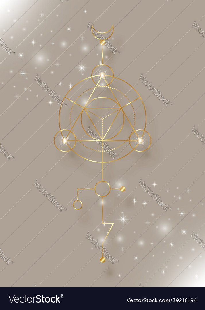 Sacred geometry abstract mystic signs merkaba Vector Image