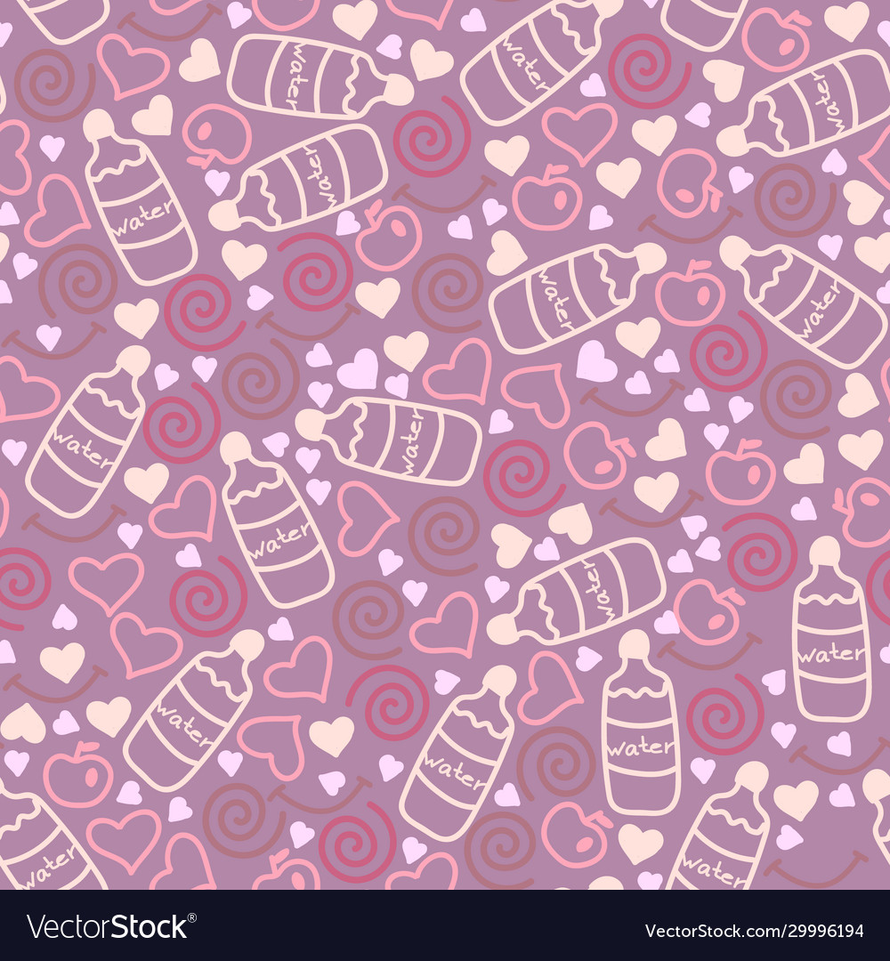 Seamless pattern with bottle