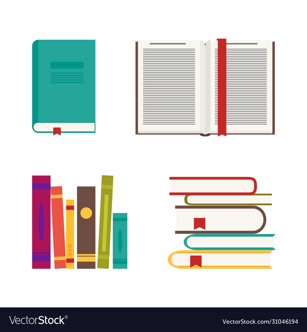 Set closed and open book icons