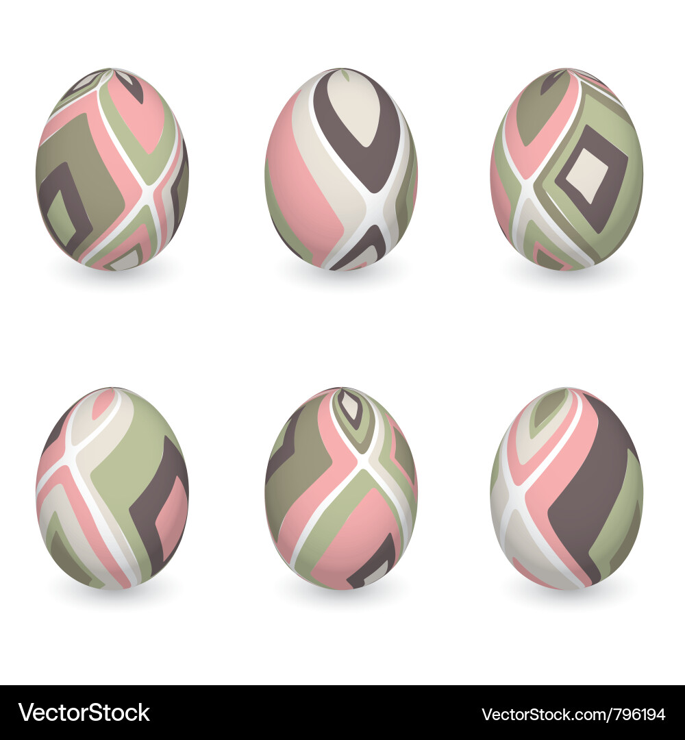 Set colorful easter eggs Royalty Free Vector Image