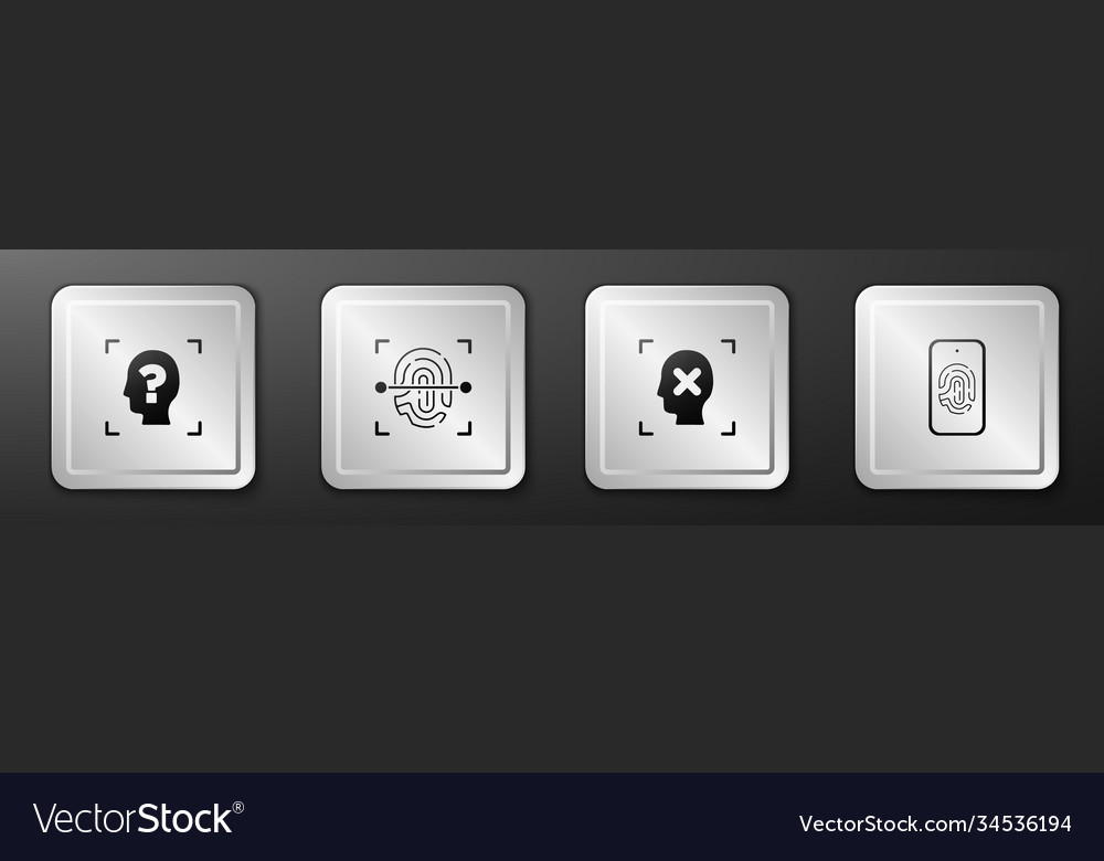 Set face recognition fingerprint rejection vector image Set face recognition fingerprint rejection