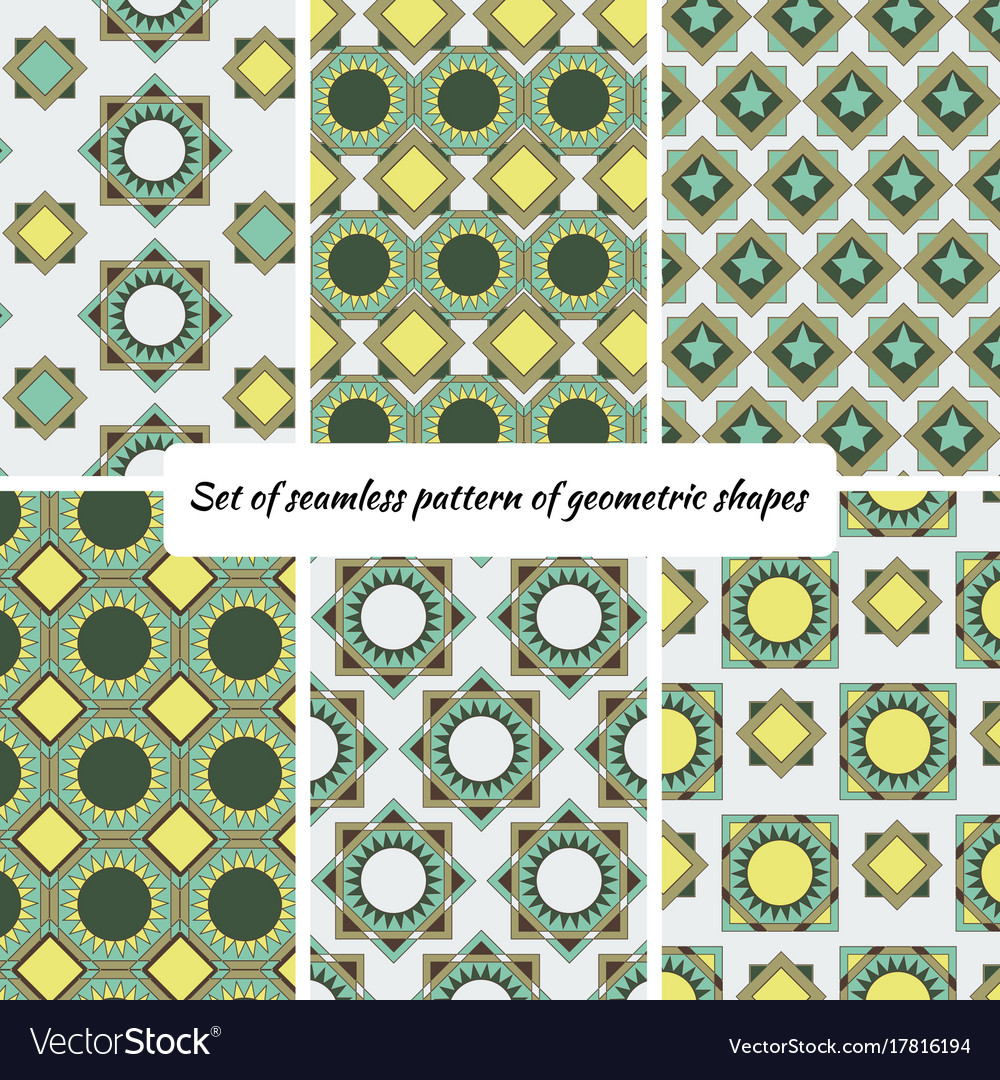 Set of seamless pattern geometric shape