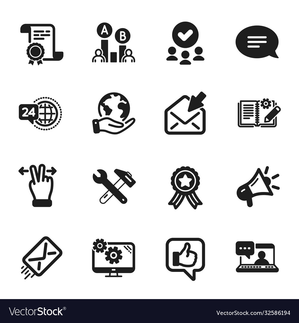 Set technology icons such as open mail Vector Image Set technology icons such as open mail