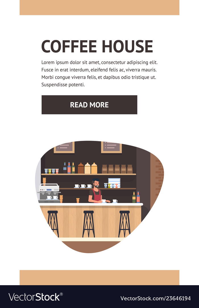 Small Coffee House Professional Barista Banner Vector Image