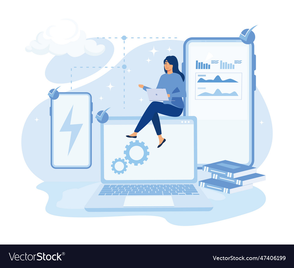 Application service abstract concept set saas vector image Application service abstract concept set saas