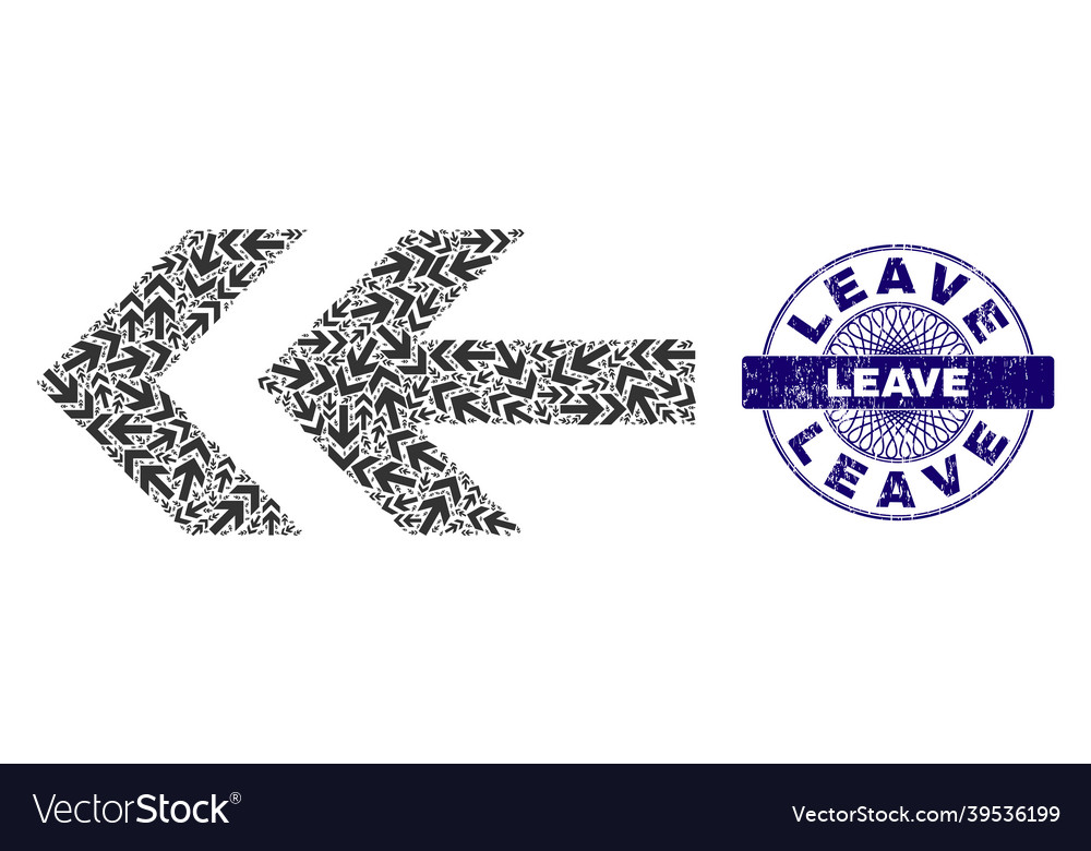 Arrow left recursion composition vector image Arrow left recursion composition